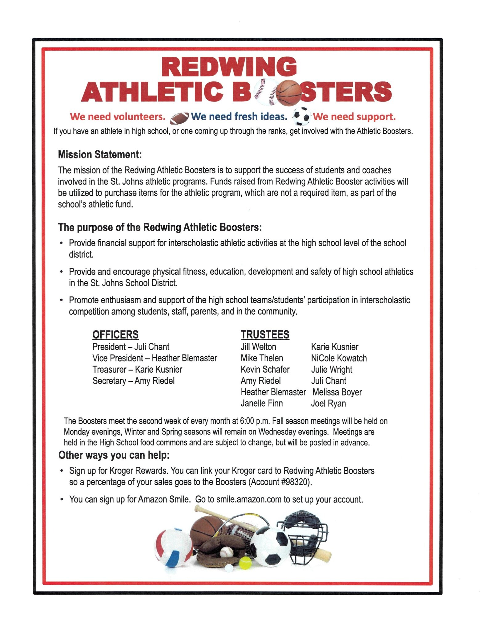 2022-23 Athletic Booster Informational Brochure