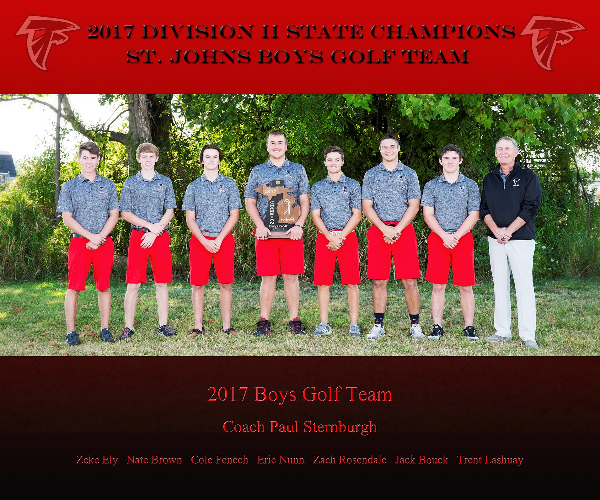 2016-17 MHSAA Boys Golf Division II State Champions